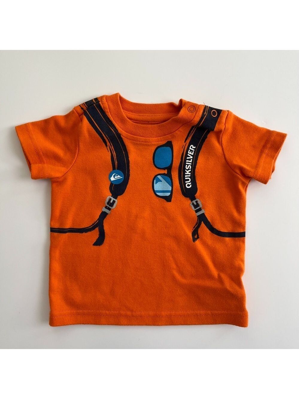 🩵 4/$20 Quiksilver Orange Backpack Graphic‎ Tee
